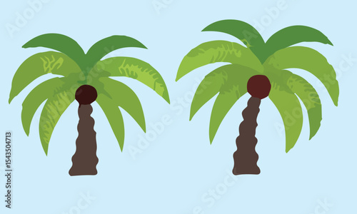 Summer beach sticker set with cute tropical elements.
