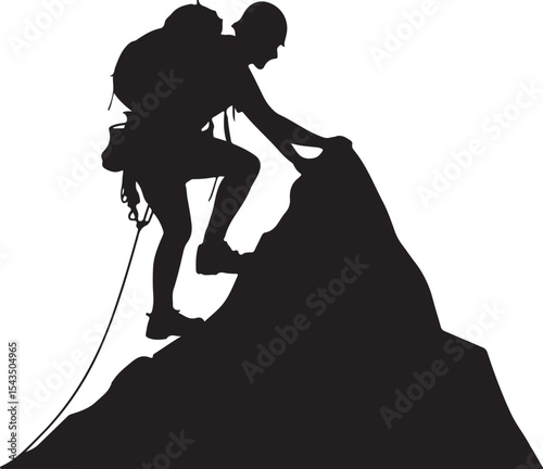 Climber Rappelling Down Cliff Silhouette

Extreme Rappelling Action Vector Scene

Mountain Rappelling Gear Silhouette Design

Rappeller Hanging on Rock Face Vector Art

Vertical Descent Adventure Silh