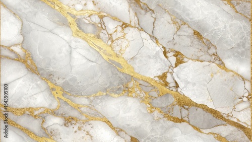 Elegant White Marble Texture with Golden Veins for Luxury Backgrounds
