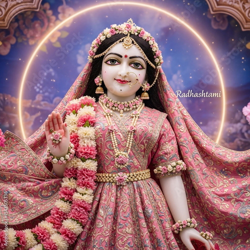 Radha Ashtami: Divine Goddess in Pink Attire