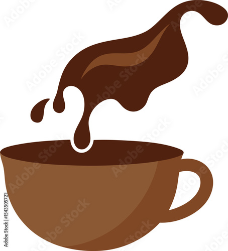 Aromatic Coffee Delight A Cup of Comfort and Warmth with a Rich Pour of Deliciousness Overflowing Into a Serene Drink