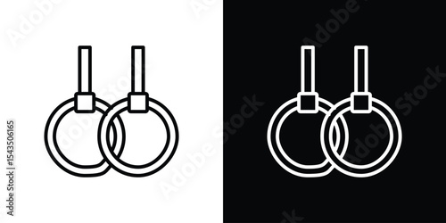 Gymnastic rings icon filled flat sign concept for web design.