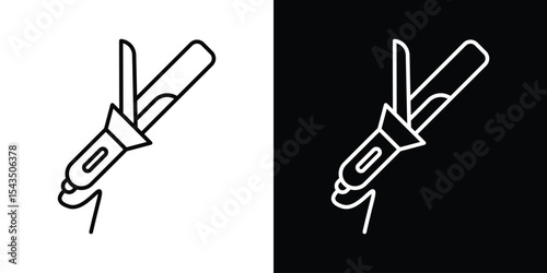 Hair curler icon filled flat sign concept for web design.