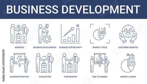 Business Development Icon Set Collection