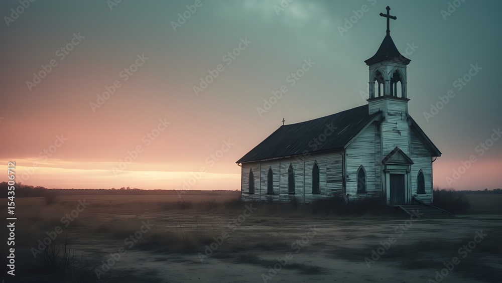 Naklejka premium church in the morning