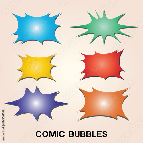 Hand Drawn Speech Bubble Set, Frame Set, Scream Bubble, Pop Design, Comic conversation bubbles.