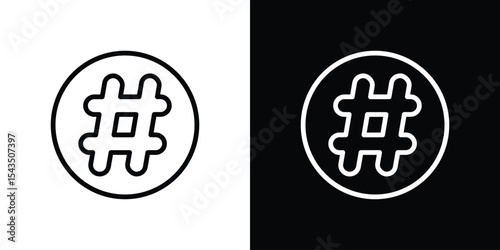 Hashtag icon filled flat sign concept for web design.