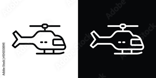 Helicopter icon filled flat sign concept for web design.