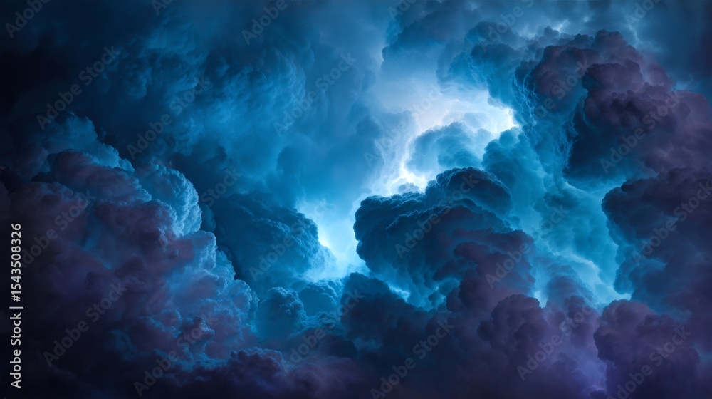 Fototapeta premium Storm Cloud with Blue and Purple Hues