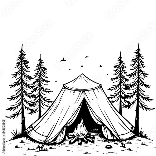 Cozy Campfire Night Sketch⁠