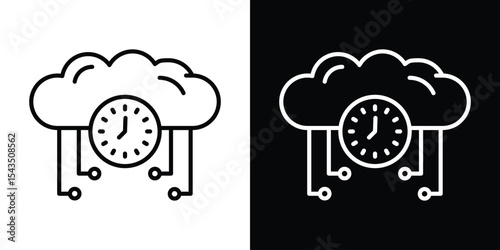 High server uptime icon filled flat sign concept for web design.