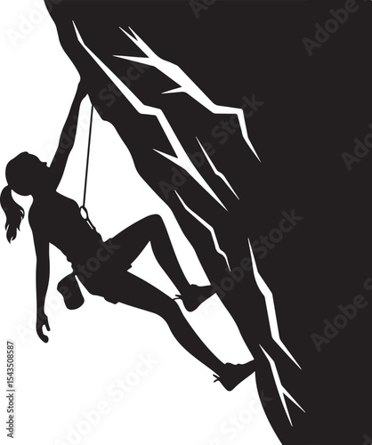 Climber Rappelling Down Cliff Silhouette

Extreme Rappelling Action Vector Scene

Mountain Rappelling Gear Silhouette Design

Rappeller Hanging on Rock Face Vector Art

Vertical Descent Adventure Silh