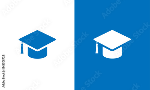 Graduation Cap Icon, Education Symbol, Flat Design Vector