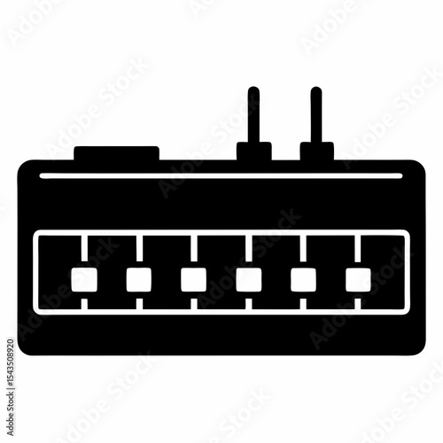 ethernet switch silhouette vector black on white background