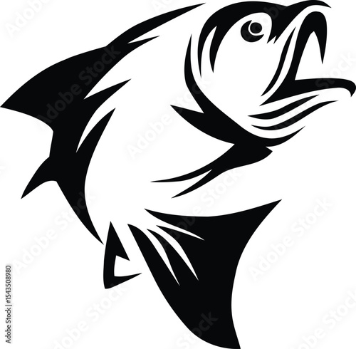 Fish logo template. Creative vector template of fishing club logo or fishing online shop.
