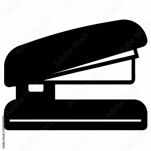 stapler silhouette vector black on white background