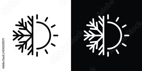 Hot and cold temperature icon filled flat sign concept for web design.