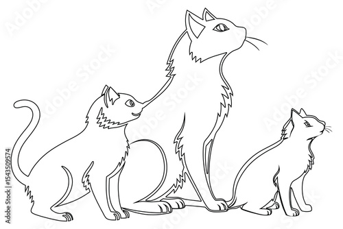 Adorable Group of Diverse Cat Breeds Standing Together in Harmony A delightful collection showcasing various feline breeds united in a heartwarming scene perfect for pet lovers and animal enthusiasts,