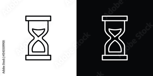 Hourglass icon filled flat sign concept for web design.