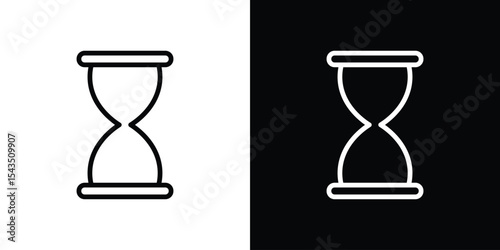 Hourglass icon filled flat sign concept for web design.