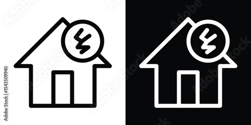 House damage icon filled flat sign concept for web design.