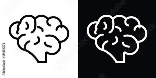 Human brain icon filled flat sign concept for web design.
