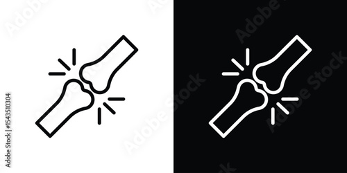 Human knee bone joint icon filled flat sign concept for web design.