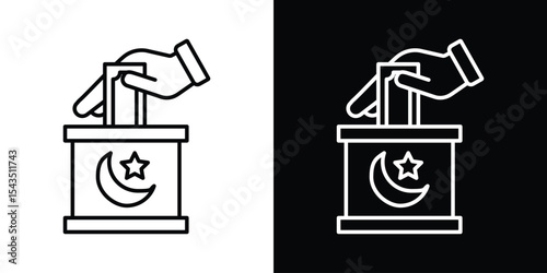 Infaq icon filled flat sign concept for web design.