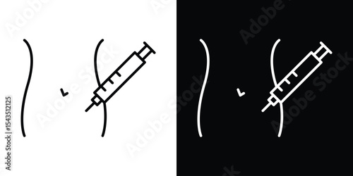 Insulin injecting icon filled flat sign concept for web design.