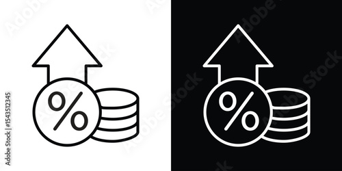 Interest growth icon filled flat sign concept for web design.