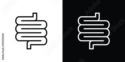 Intestine icon filled flat sign concept for web design.