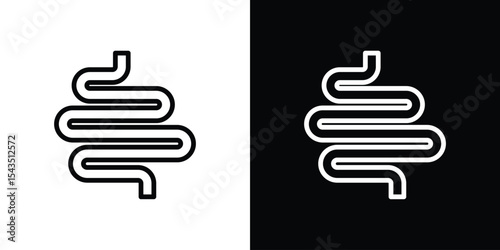 Intestine icon filled flat sign concept for web design.