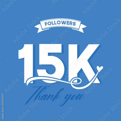 Arte de Meta Alcançada: 15K Followers em Estilo Moderno Vetorial