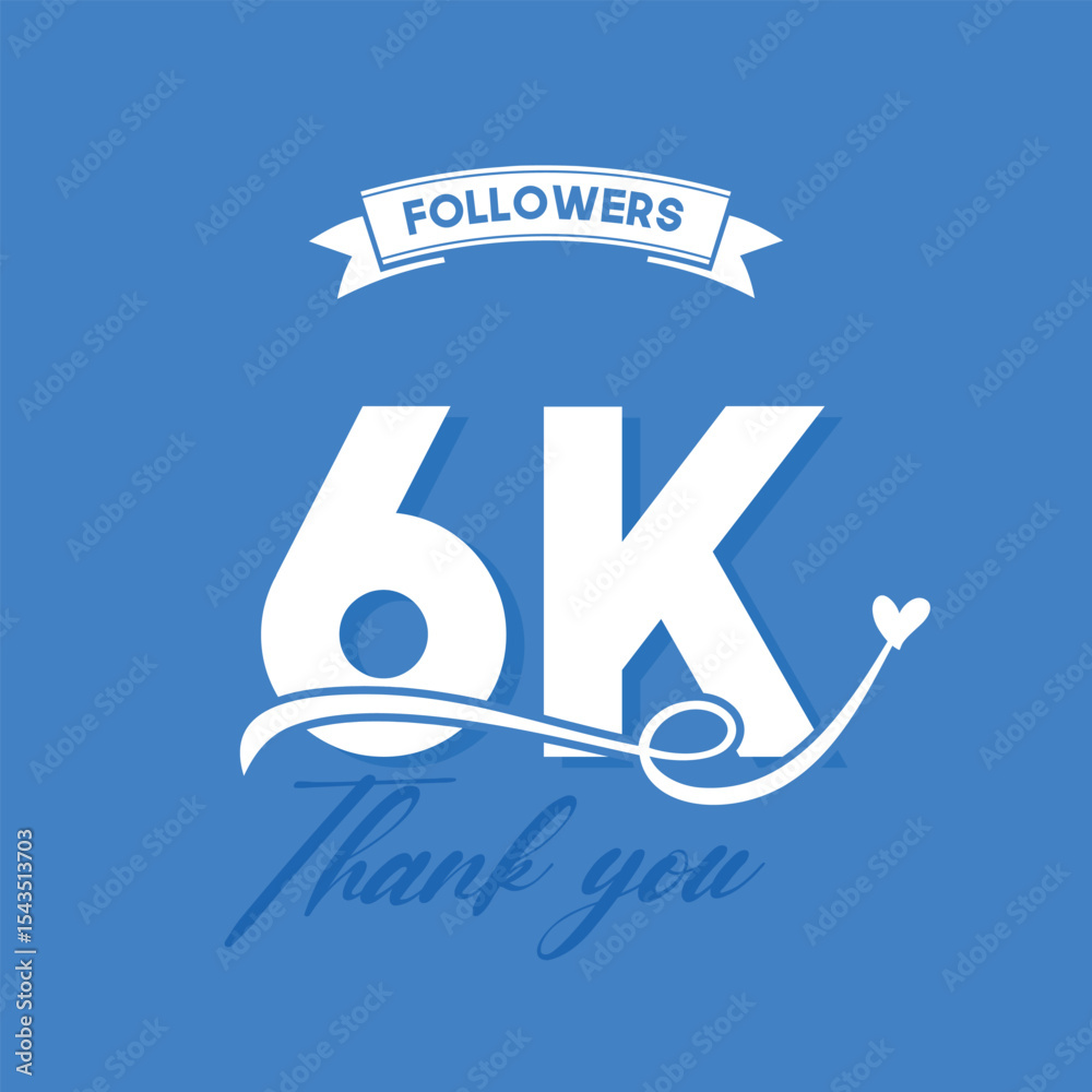 Arte de Meta Alcançada: 6K Followers em Estilo Moderno Vetorial