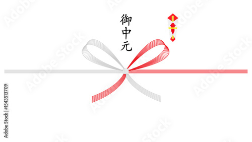 御中元のし　蝶花形　イラスト　アイコン