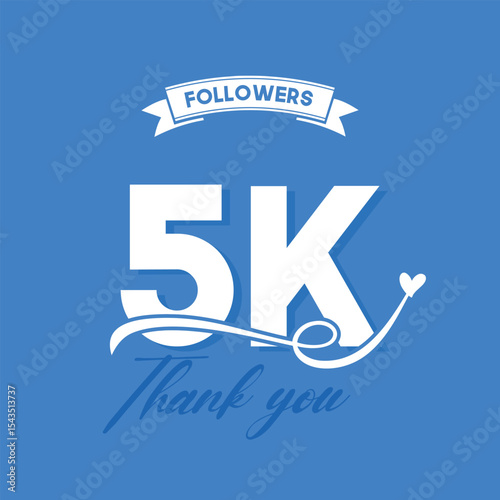 Arte de Meta Alcançada: 5K Followers em Estilo Moderno Vetorial
