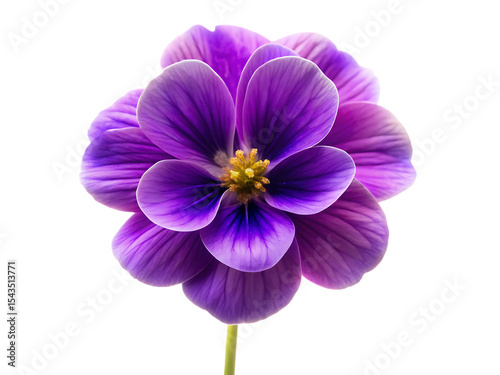 Single Vivid Purple Flower with Deep Violet Center and Delicate Petals Isolated on Black Background Ai isolated on a transparent background