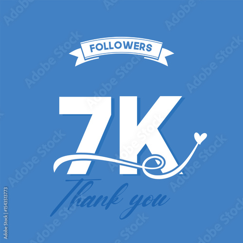 Arte de Meta Alcançada: 7K Followers em Estilo Moderno Vetorial