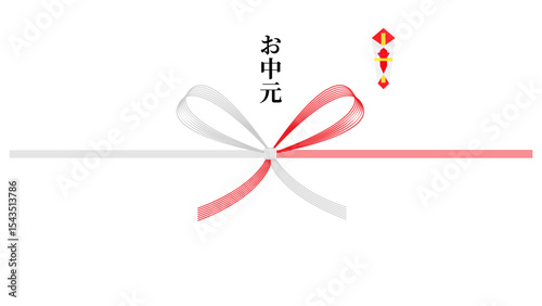 御中元のし　蝶花形　イラスト　アイコン