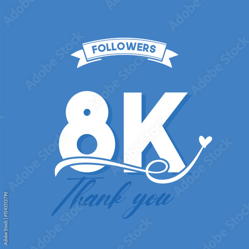 Arte de Meta Alcançada: 8K Followers em Estilo Moderno Vetorial