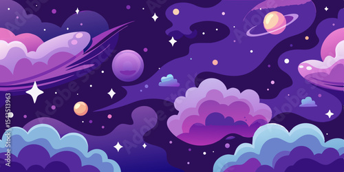 Cosmic Cloudscape Design Purple Galaxy Background Ideal for Branding Projects and Web Design Use