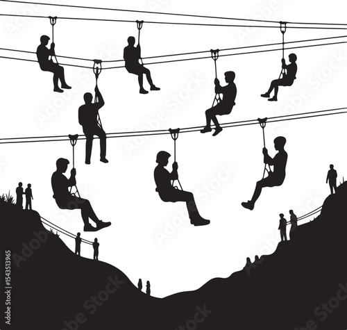Climber Rappelling Down Cliff Silhouette

Extreme Rappelling Action Vector Scene

Mountain Rappelling Gear Silhouette Design

Rappeller Hanging on Rock Face Vector Art

Vertical Descent Adventure Silh