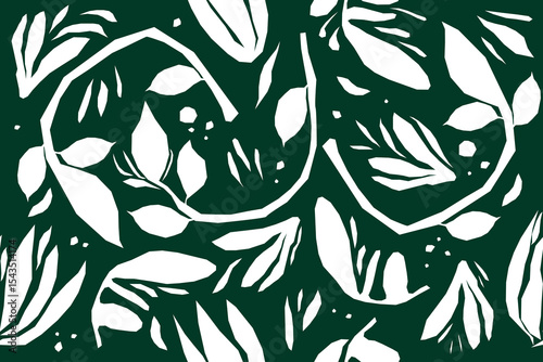 Organic abstract flowers shapes. green floral pattern. seamless pattern. floral print. botanical background. Minimalist boho style