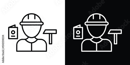 Job for immigrants icon filled flat sign concept for web design.