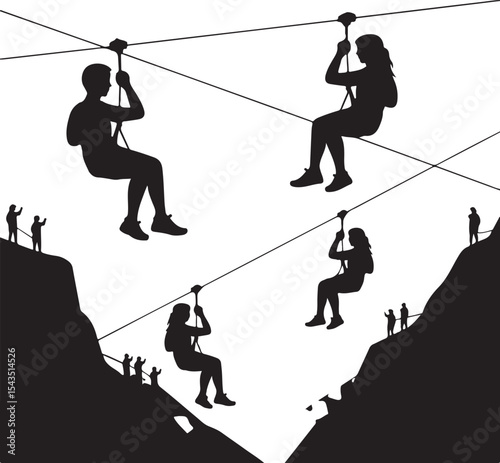 Climber Rappelling Down Cliff Silhouette

Extreme Rappelling Action Vector Scene

Mountain Rappelling Gear Silhouette Design

Rappeller Hanging on Rock Face Vector Art

Vertical Descent Adventure Silh