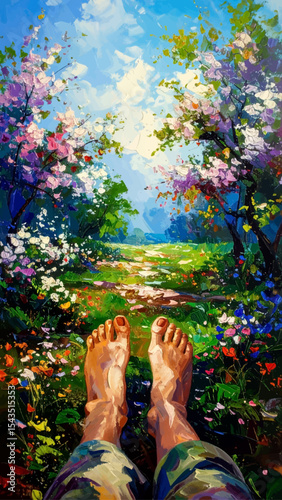 Barefoot in Bloom – Relaxing in a Lush Spring Garden