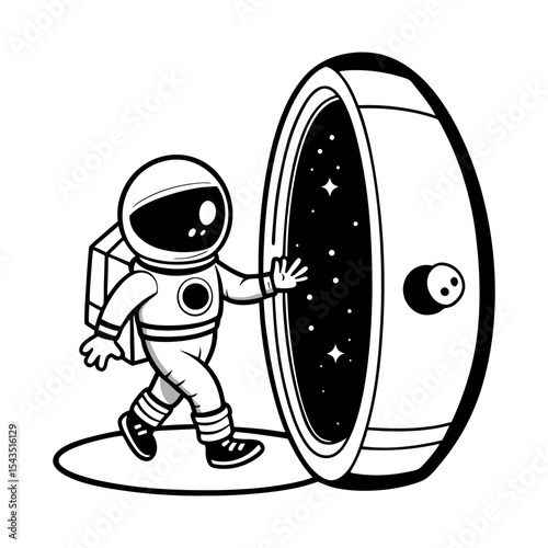 astronaut  and space-time portal.