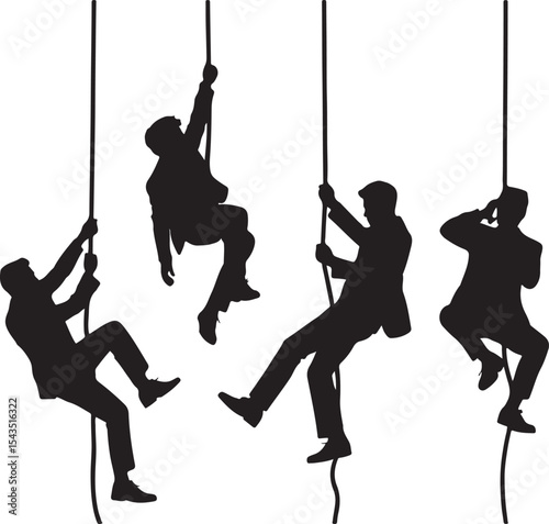 Climber Rappelling Down Cliff Silhouette

Extreme Rappelling Action Vector Scene

Mountain Rappelling Gear Silhouette Design

Rappeller Hanging on Rock Face Vector Art

Vertical Descent Adventure Silh