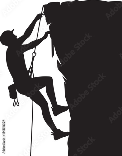Climber Rappelling Down Cliff Silhouette

Extreme Rappelling Action Vector Scene

Mountain Rappelling Gear Silhouette Design

Rappeller Hanging on Rock Face Vector Art

Vertical Descent Adventure Silh