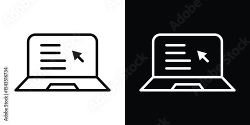 Laptop icon filled flat sign concept for web design.